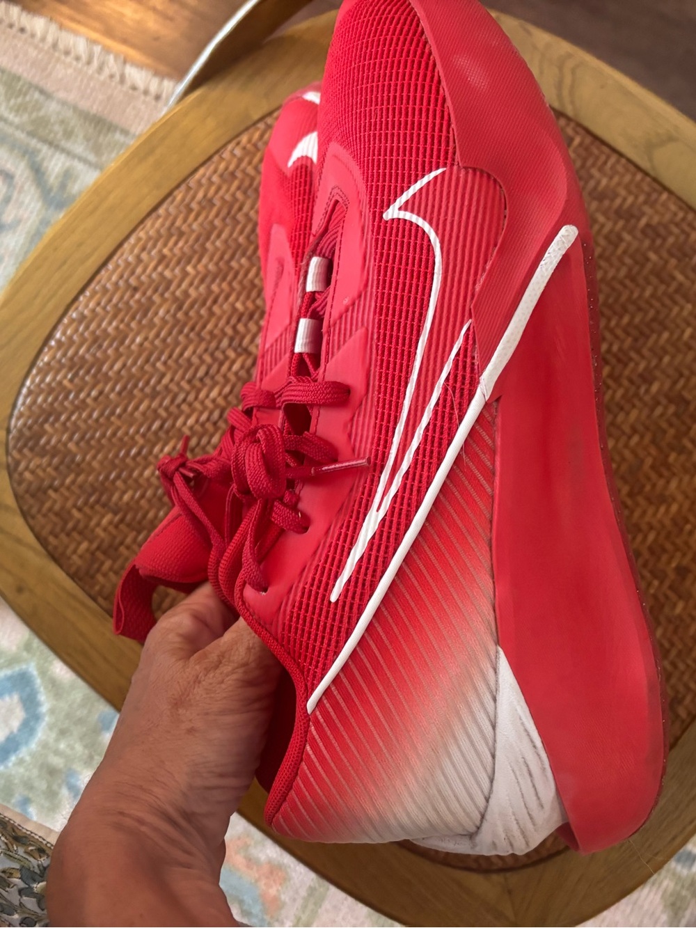Nike Red GR Academy Jump Basketball Shoes with White Swoosh - size 8.5